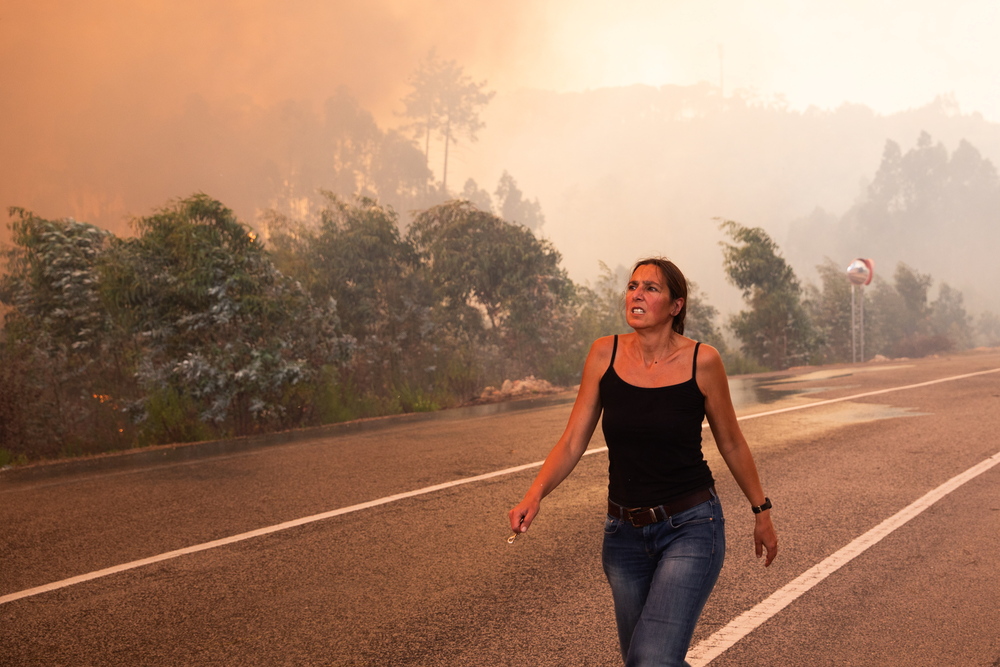 forest fire cuts A1 highway in Leiria, Portugal  / EFE