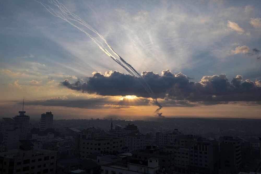 Rocket launches on Israel from Gaza  / MOHAMMED SABER