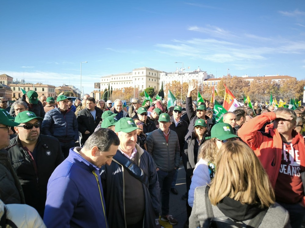 Representación de productores de Guadalajara en la manifestación de hoy en Madrid.