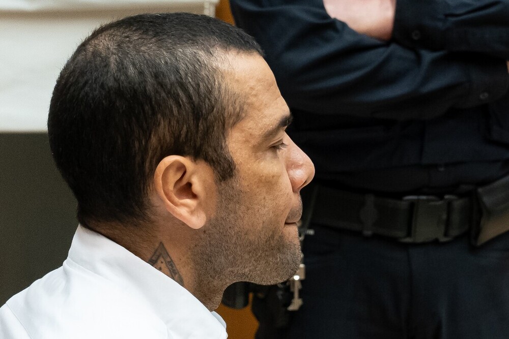 El exfutbolista Dani Alves durante un juicio en la Audiencia de Barcelona