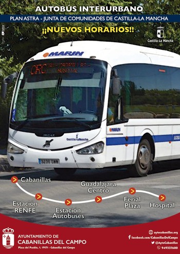Los autobuses de Cabanillas estrenan horario el 1 de agosto
