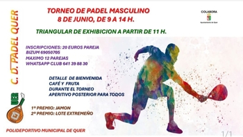 Quer celebra el sábado torneo de pádel masculino en La Dehesa