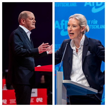 Scholz y Weidel, candidatos a la Cancillería alemanana